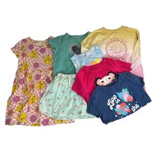 Girls Large 10/12 Lot Bundle 7 Pieces Spring Summer Tees Skirt Pokemon Care Bear